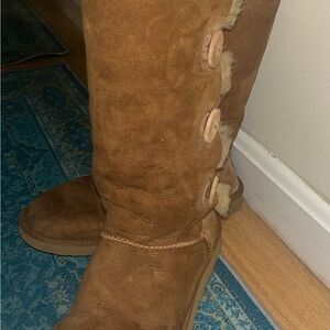 UGG Tan Suede Button-Up Women's Boots